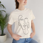 Abstract Line Art Face T‑Shirt — Minimalist One-Line Portrait Tee