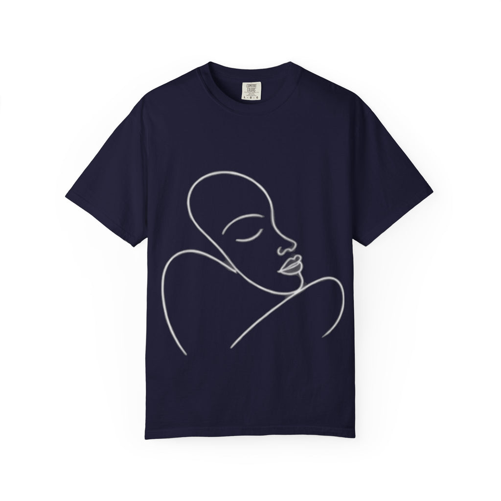 Minimal Line Art Face T-Shirt — Modern Abstract Graphic Tee