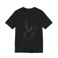 Minimalist Single-Line Face T-Shirt — Pink Line Art Tee