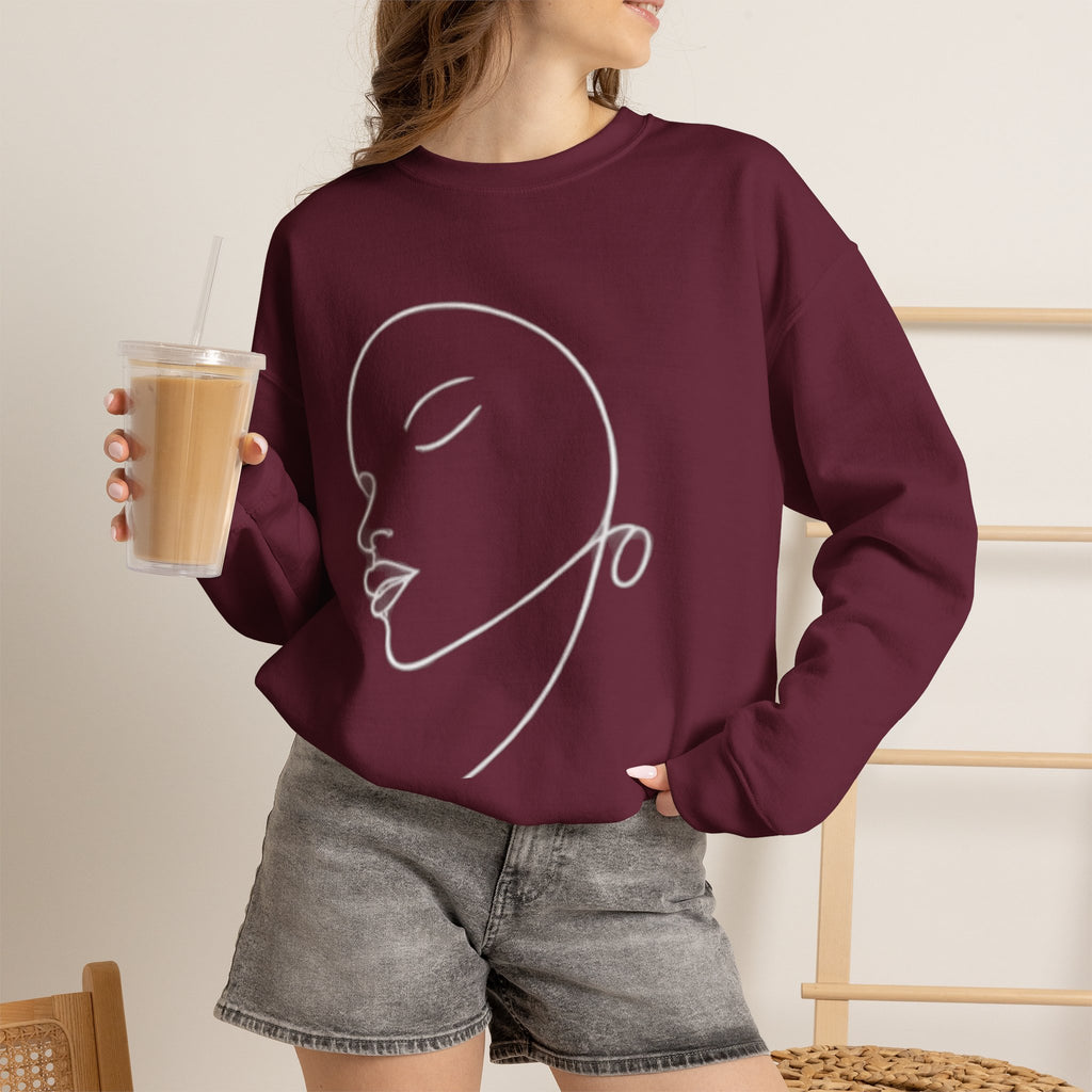 Minimal Line Art Face Crewneck Sweatshirt