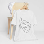 Minimal One-Line Face T-Shirt – Abstract Continuous Line Art Tee