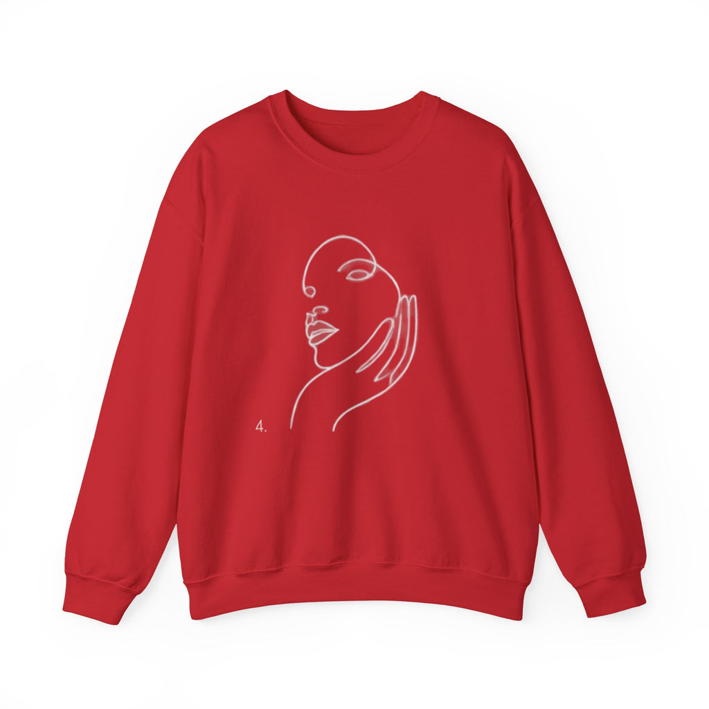 Minimal Line Art Face Sweatshirt — Chic Abstract Crewneck