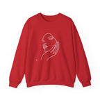 Minimal Line Art Face Sweatshirt — Chic Abstract Crewneck