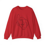 Abstract Line Art Face Crewneck Sweatshirt