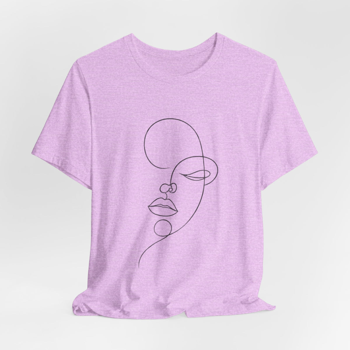 Minimal Line Art Face T-Shirt — One-Line Abstract Portrait Tee