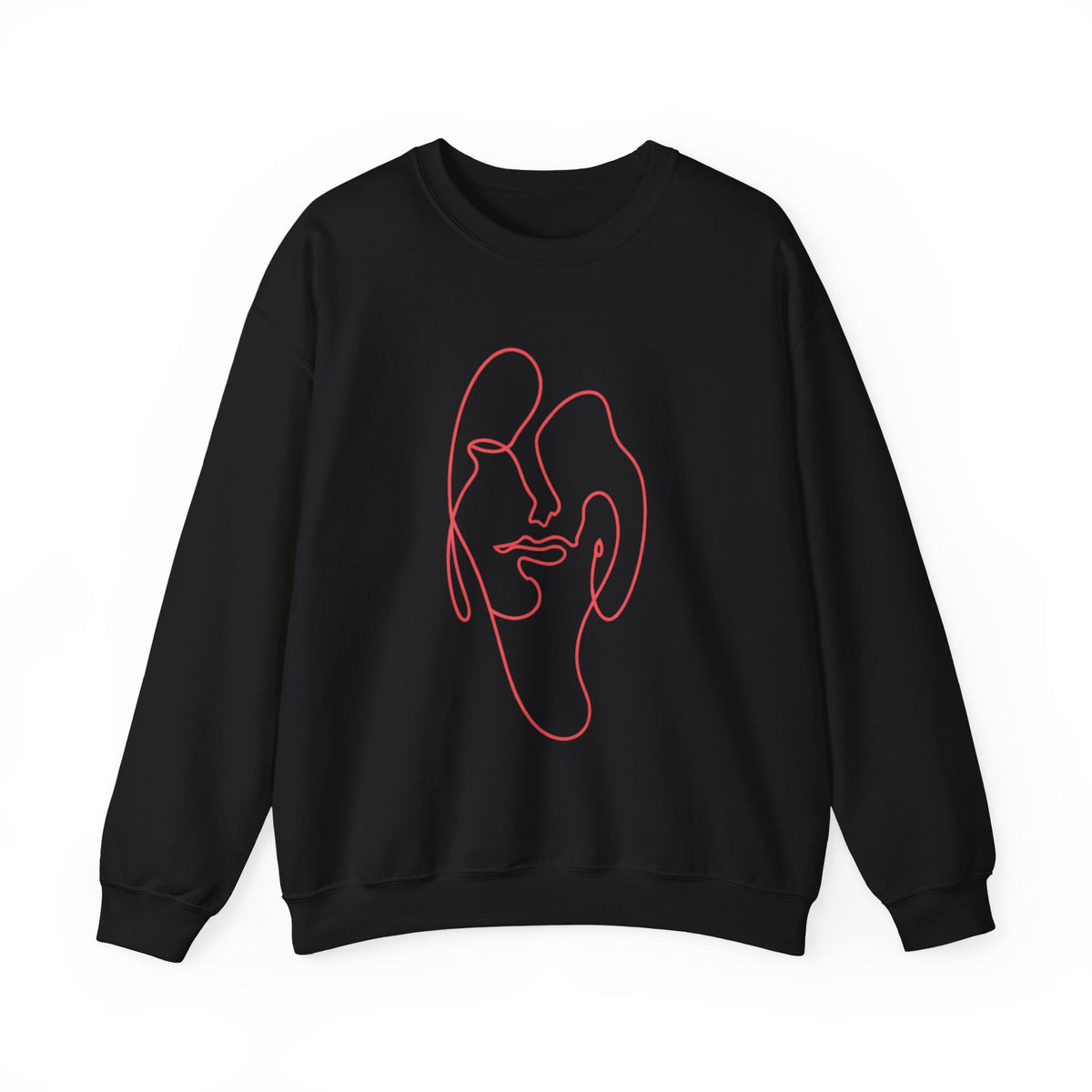 Minimalist Line-Art Face Sweatshirt — Modern Abstract Crewneck