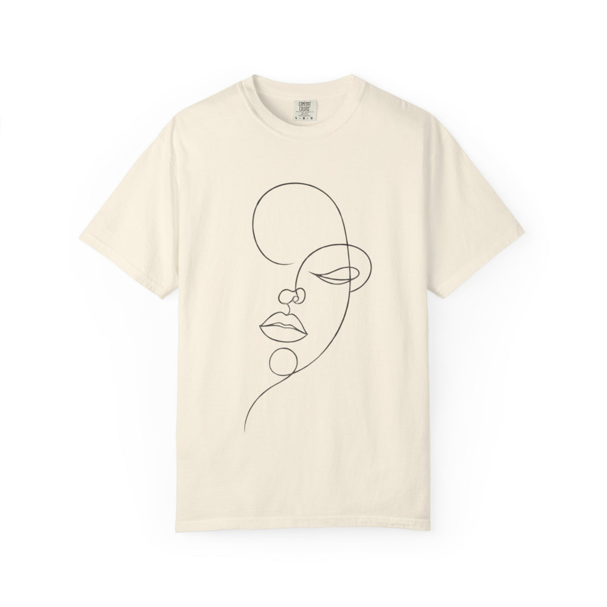 Minimal One-Line Face T-Shirt — Abstract Line Art Tee