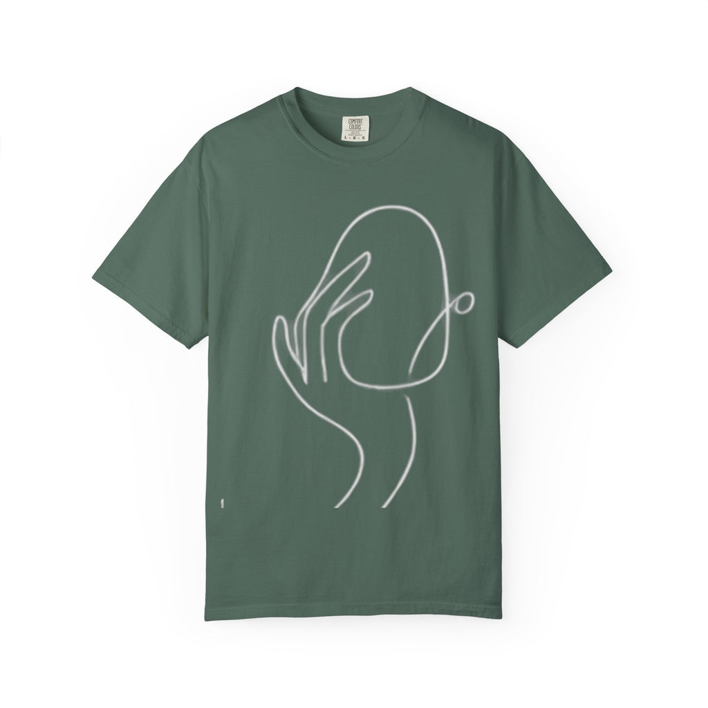 Minimalist Line Art Hand T-Shirt — Modern Abstract Graphic Tee