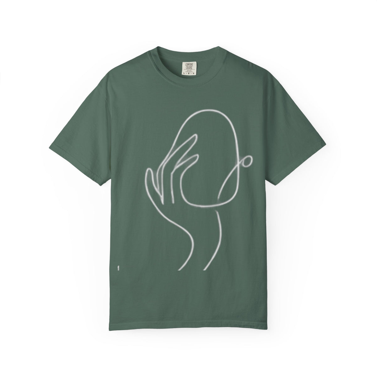 Minimalist Line Art Hand T-Shirt — Modern Abstract Graphic Tee