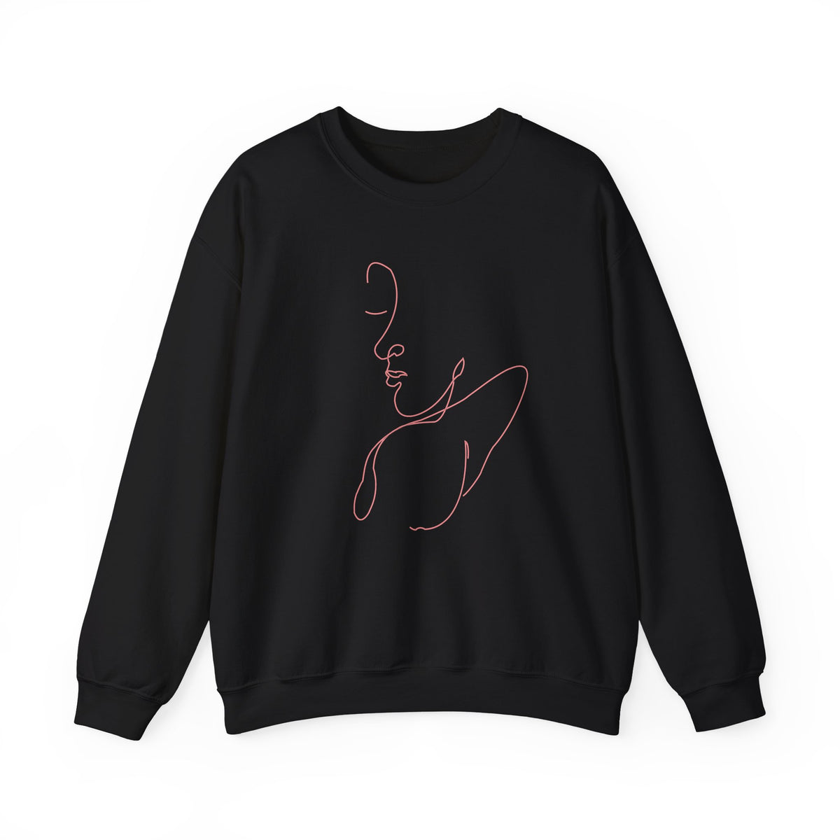 Minimal Line Art Whale Crewneck Sweatshirt – Pink Whale Sketch Pullover
