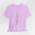 Minimal One-Line Face Tee — Modern Abstract Art T-Shirt