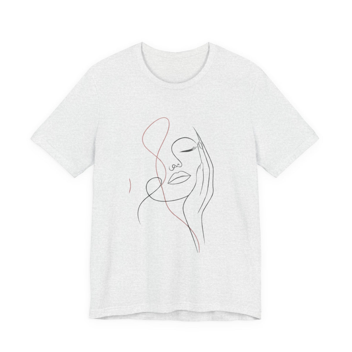 Minimal Line Art Face T‑Shirt — Elegant Abstract Portrait Tee