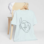 Minimal One-Line Face T-Shirt – Abstract Continuous Line Art Tee