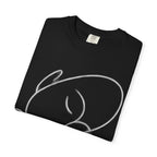 Minimal Line Art Sleeping Face T-Shirt — Relaxed Garment-Dyed Tee