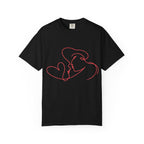 Minimalist Red Line Art Kiss T-Shirt