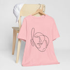 Minimal One-Line Face T-Shirt – Abstract Continuous Line Art Tee