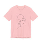 Minimal Line Art Face T-Shirt — One-Line Abstract Portrait Tee