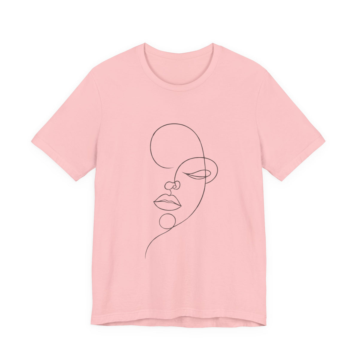 Minimal Line Art Face T-Shirt — One-Line Abstract Portrait Tee