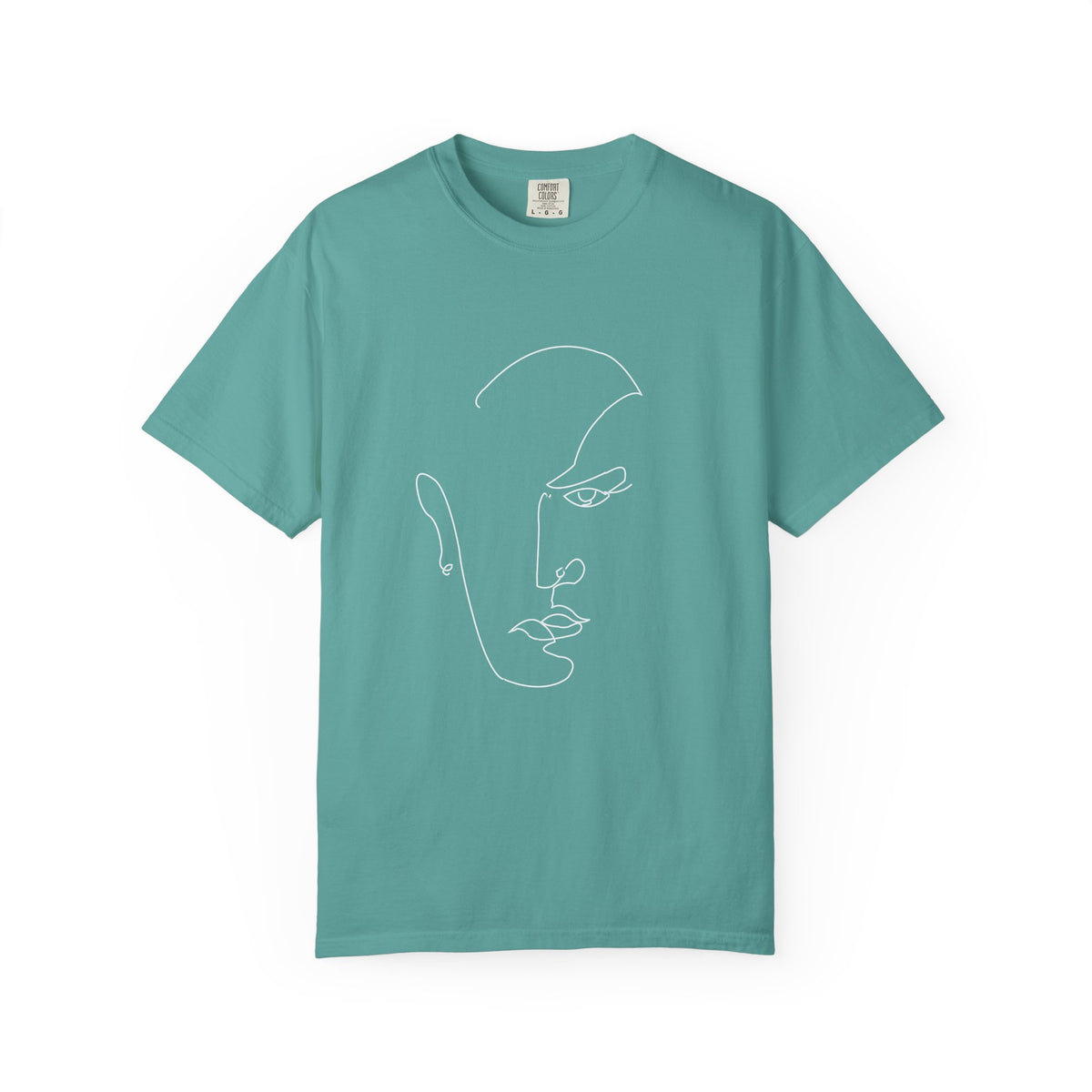 Minimal One-Line Face T-Shirt — Abstract Line Art Tee