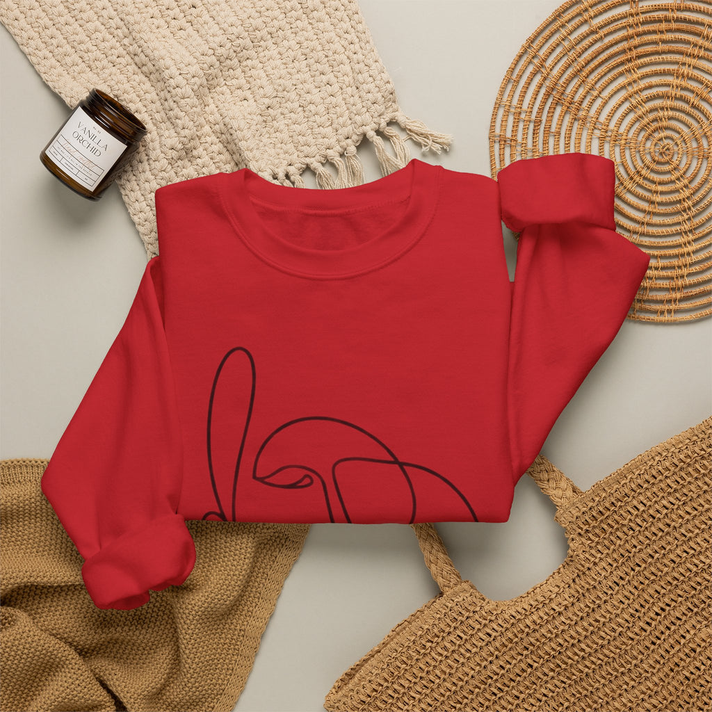 Abstract Line Art Face Crewneck Sweatshirt