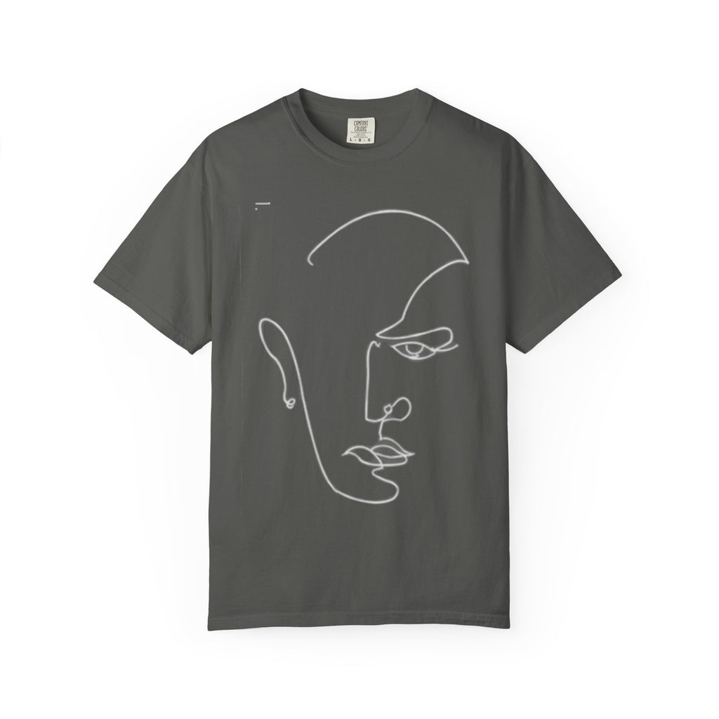 Abstract Line Art Face T-Shirt — Minimalist One-Line Portrait Tee
