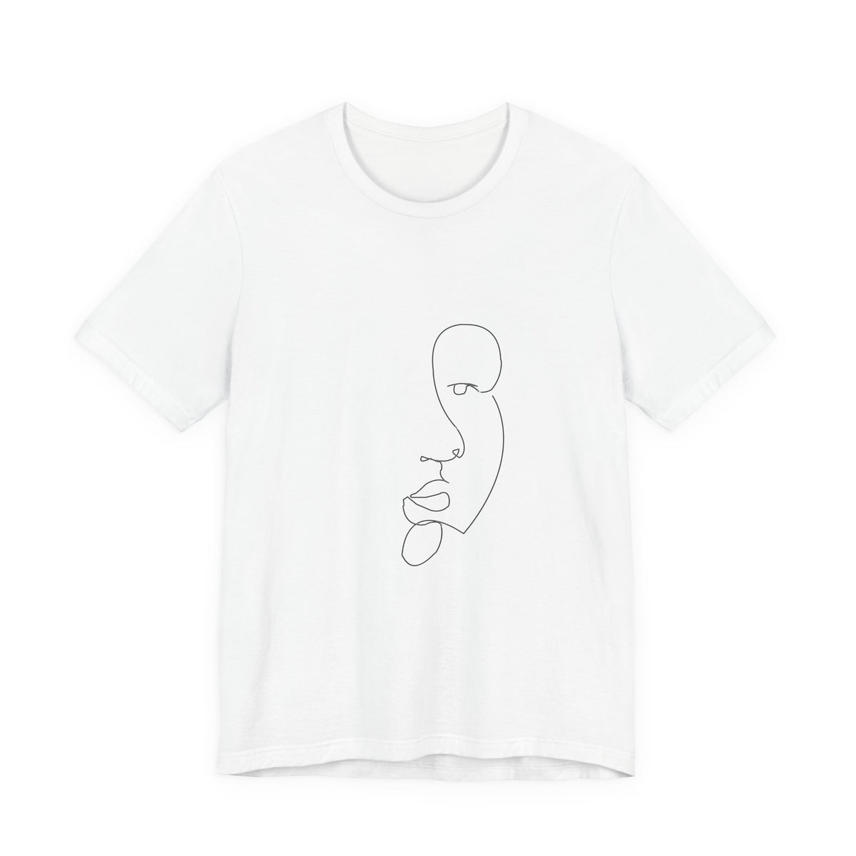 Minimal One-Line Face Tee — Modern Abstract Art T-Shirt