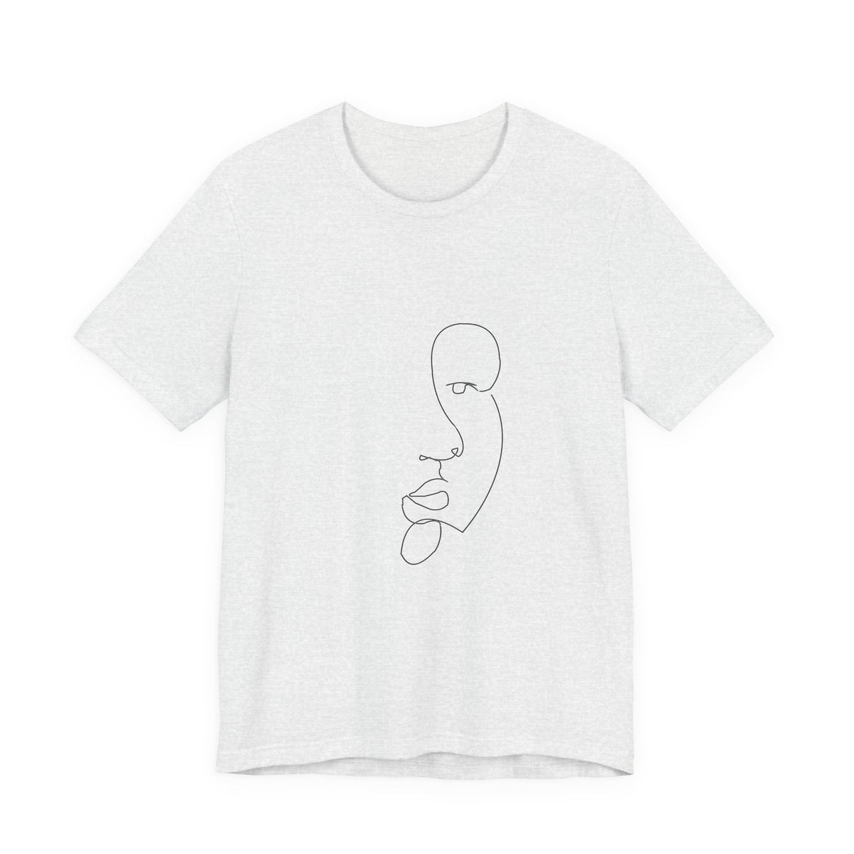 Minimal One-Line Face Tee — Modern Abstract Art T-Shirt