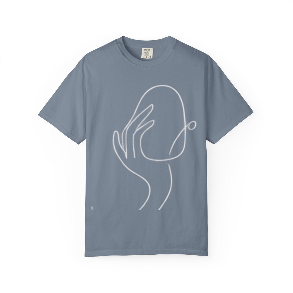 Minimalist Line Art Hand T-Shirt — Modern Abstract Graphic Tee