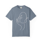 Minimalist Line Art Hand T-Shirt — Modern Abstract Graphic Tee